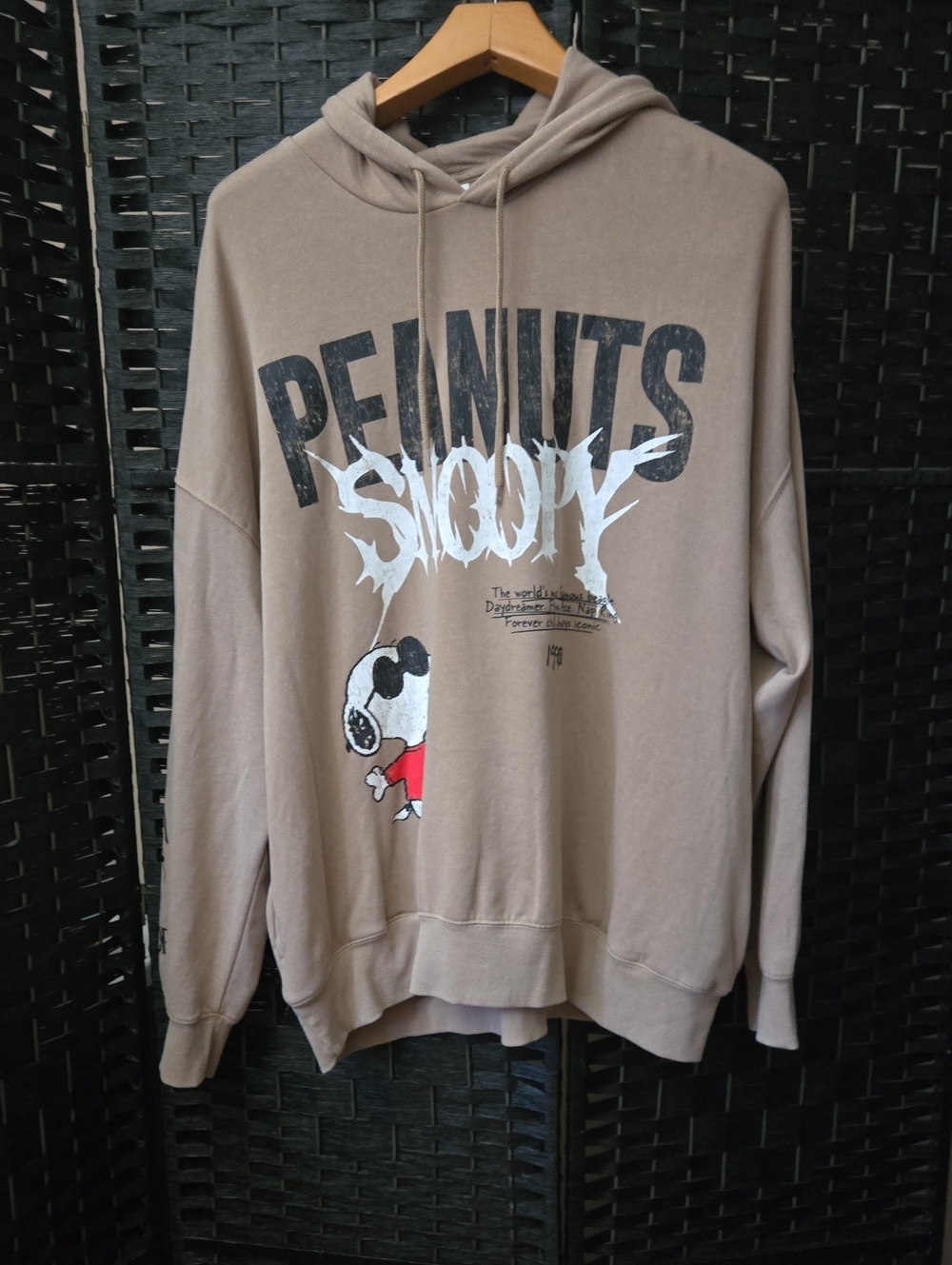 Peanuts Tan Snoopy Flying Ace Pullover Hoodie Mens 3XL NWT